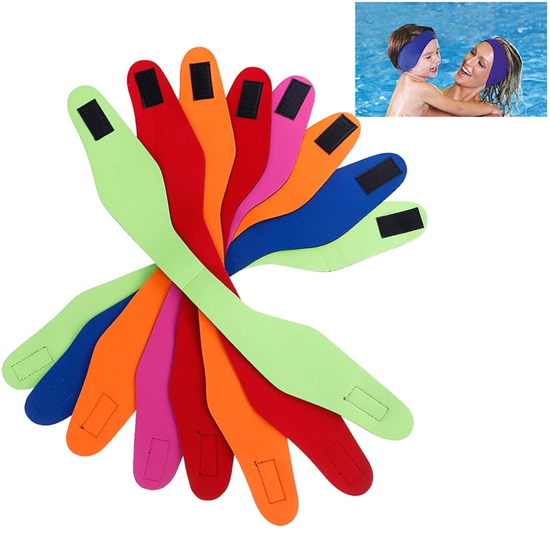 Elastic Waterproof Swimming Headband with Velcro