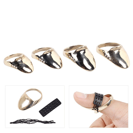 Brass Archery Thumb Ring with Pad and String