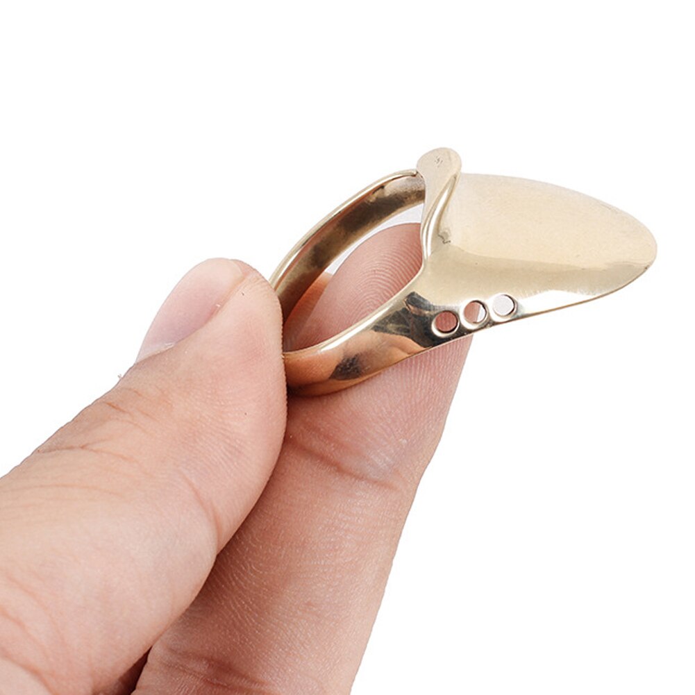 Brass Archery Thumb Ring with Pad and String