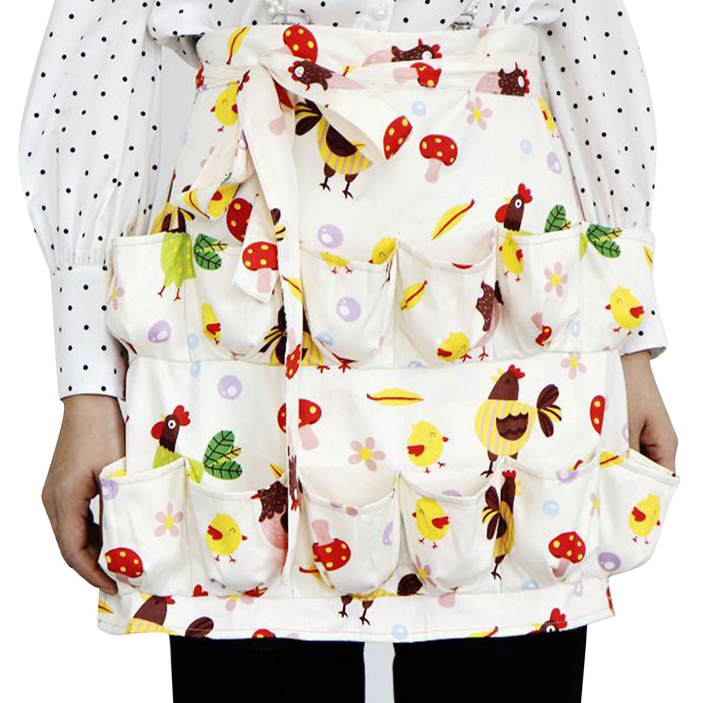 Multi-Pocket Egg Collecting Apron with Secure Pouches