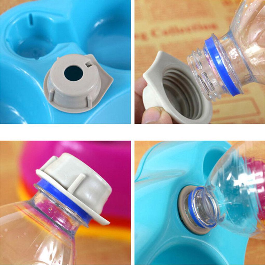 Plastic Double Dog Bowl Feeder with Water Dispenser