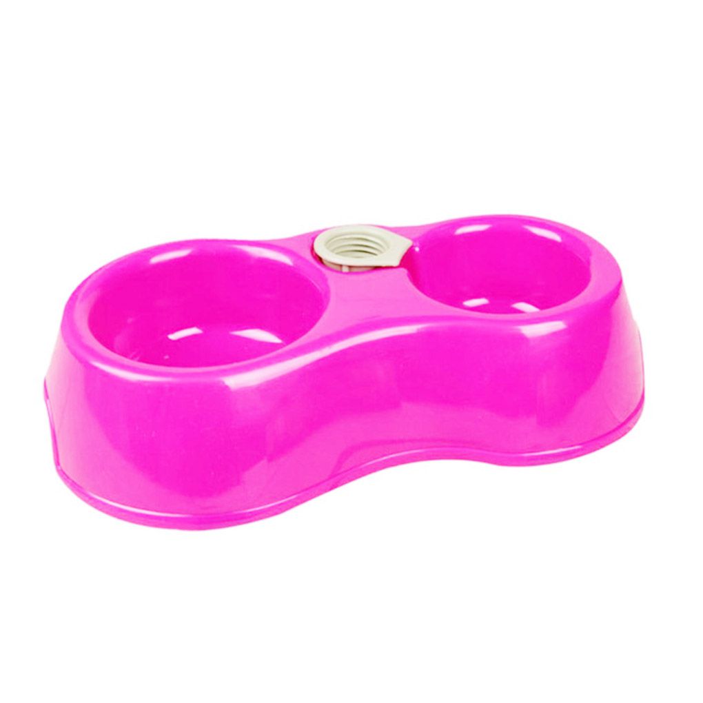 Plastic Double Dog Bowl Feeder with Water Dispenser