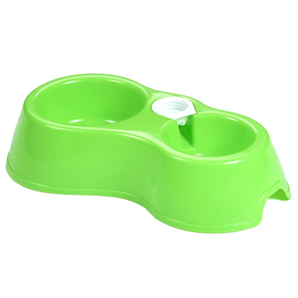 Plastic Double Dog Bowl Feeder with Water Dispenser