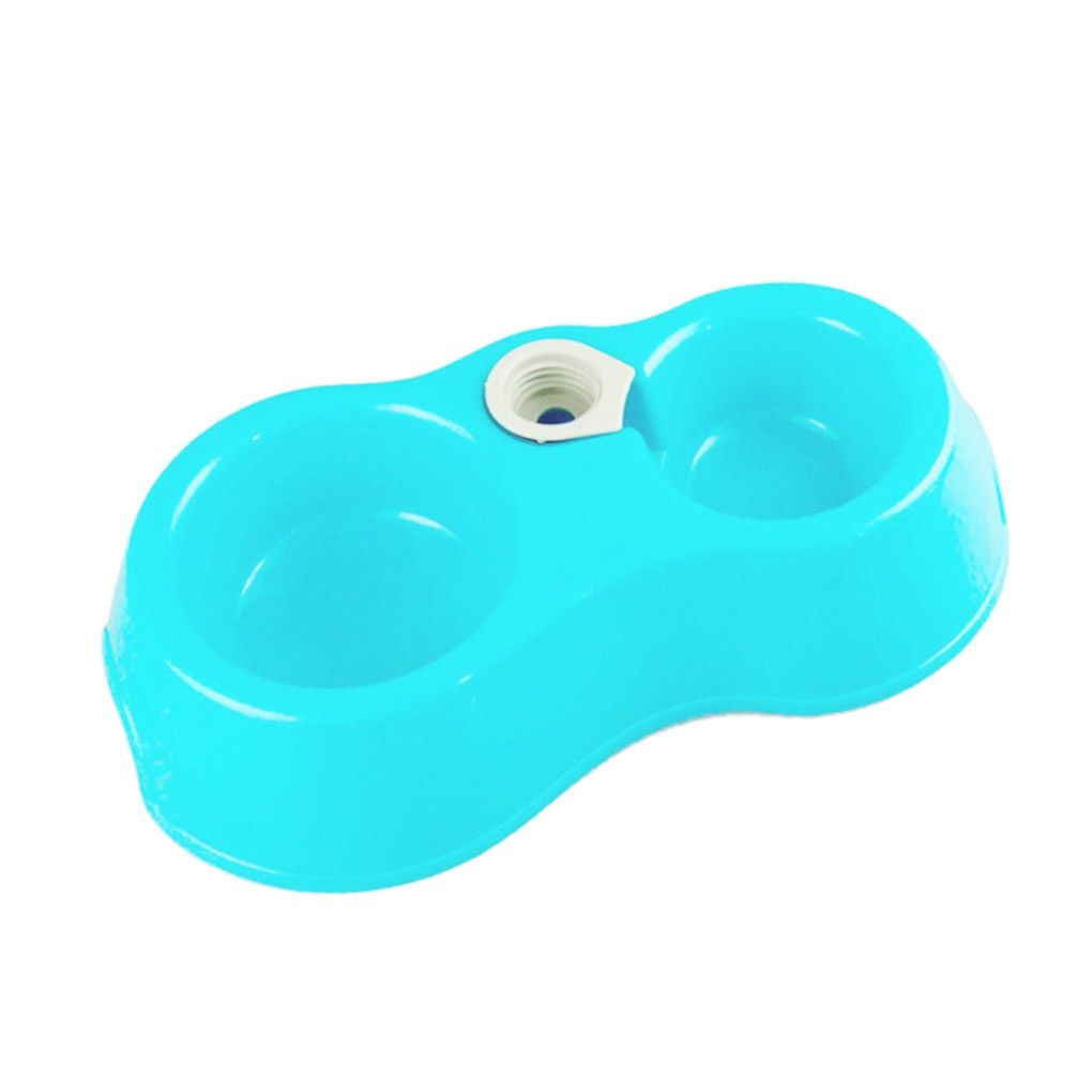 Plastic Double Dog Bowl Feeder with Water Dispenser