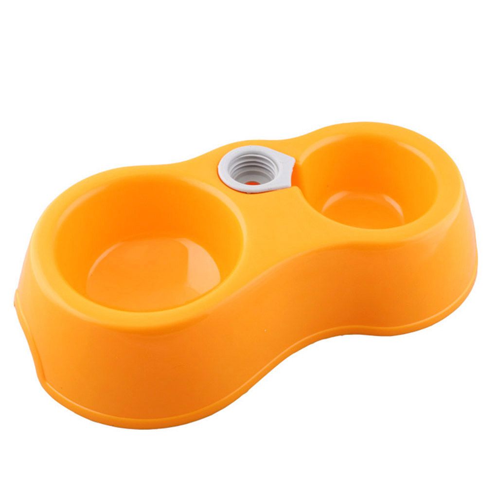 Plastic Double Dog Bowl Feeder with Water Dispenser