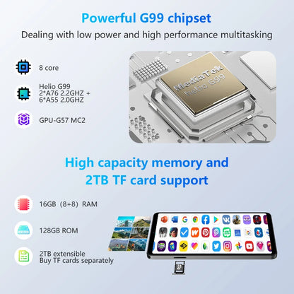 8.4" Android 14 Tablet, G99, 16GB RAM, 128GB UFS2.1 by HitMyNeed