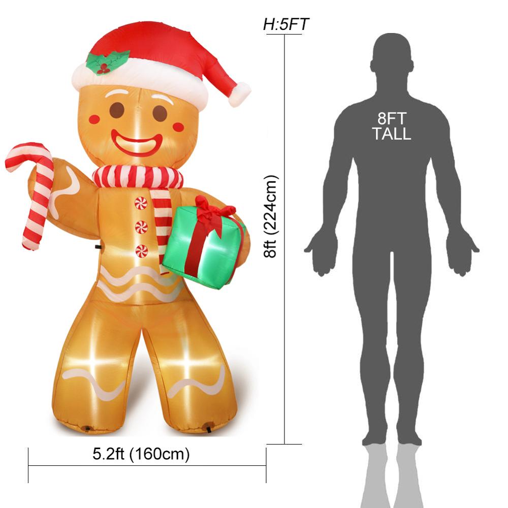 8ft Inflatable Gingerbread Man Christmas Decoration by HitMyNeed