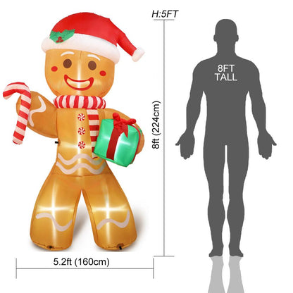 8ft Inflatable Gingerbread Man Christmas Decoration by HitMyNeed