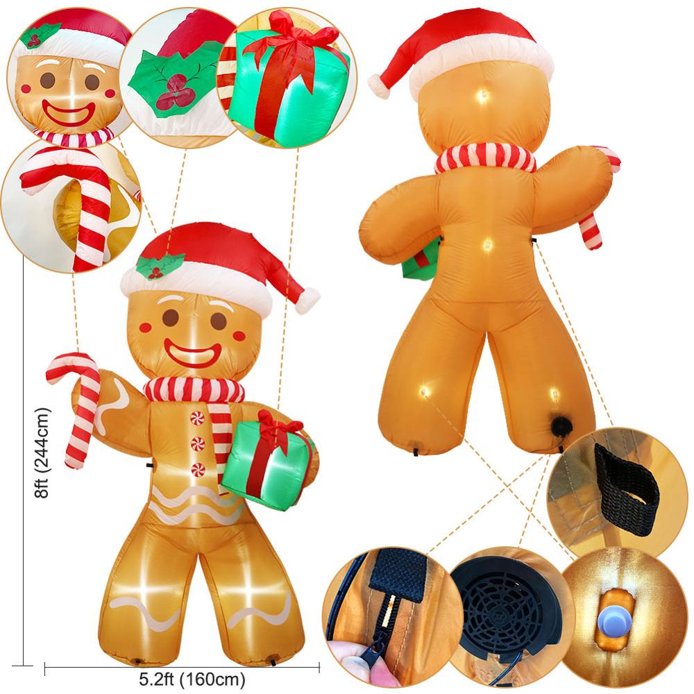 8ft Inflatable Gingerbread Man Christmas Decoration by HitMyNeed