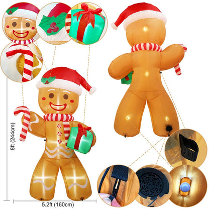 8ft Inflatable Gingerbread Man Christmas Decoration by HitMyNeed