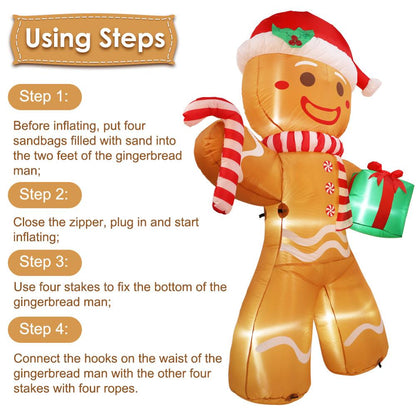8ft Inflatable Gingerbread Man Christmas Decoration by HitMyNeed
