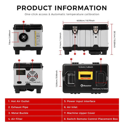 8KW Toolbox Diesel Air Heater with APP & Dual Power by HitMyNeed