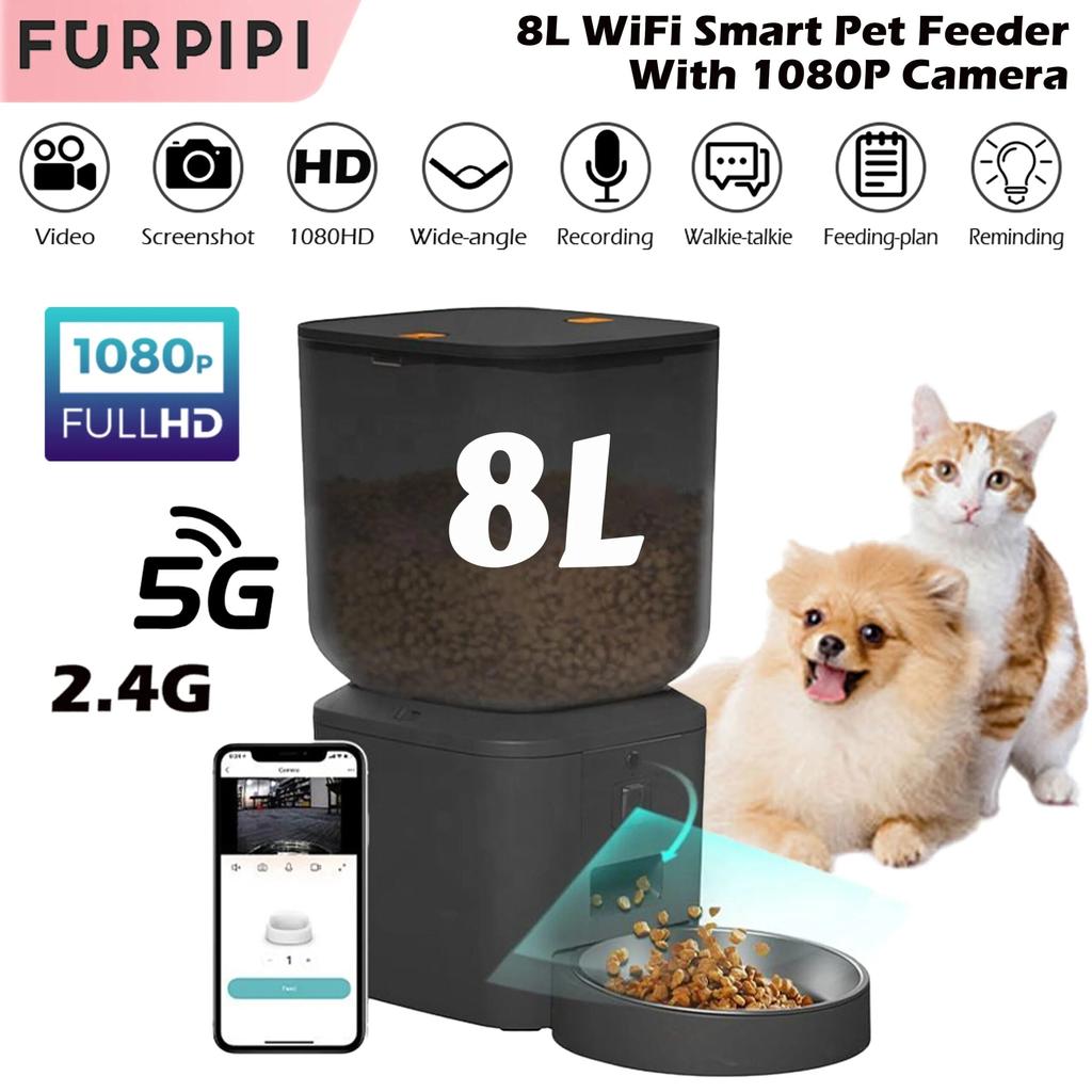 8L Automatic Cat Feeder with 1080p WiFi Camera by HitMyNeed