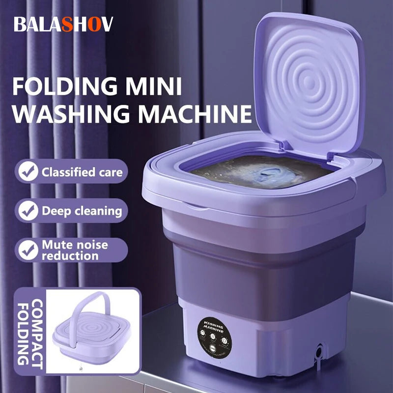 8L Foldable Mini Washing Machine with Spin Dryer by HitMyNeed