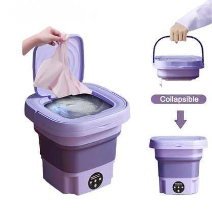 8L Foldable Mini Washing Machine with Spin Dryer by HitMyNeed