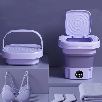 8L Foldable Mini Washing Machine with Spin Dryer by HitMyNeed