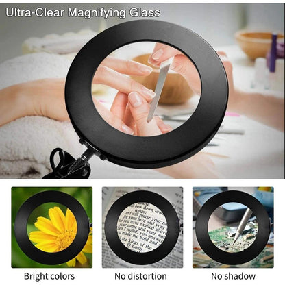 8X LED Magnifying Lamp with Clamp and 3 Color Modes by HitMyNeed