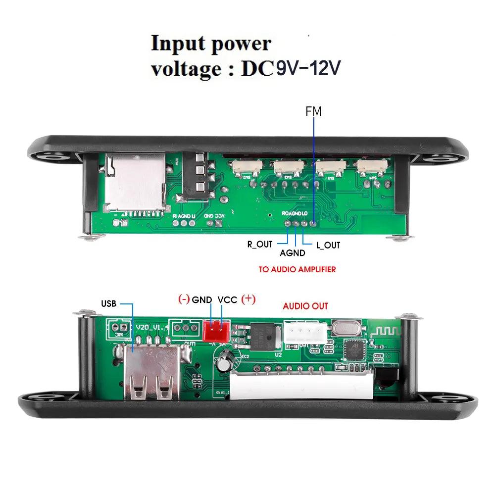 9-12V Car MP3 Decoder Board with Bluetooth 5.0 & FM by HitMyNeed