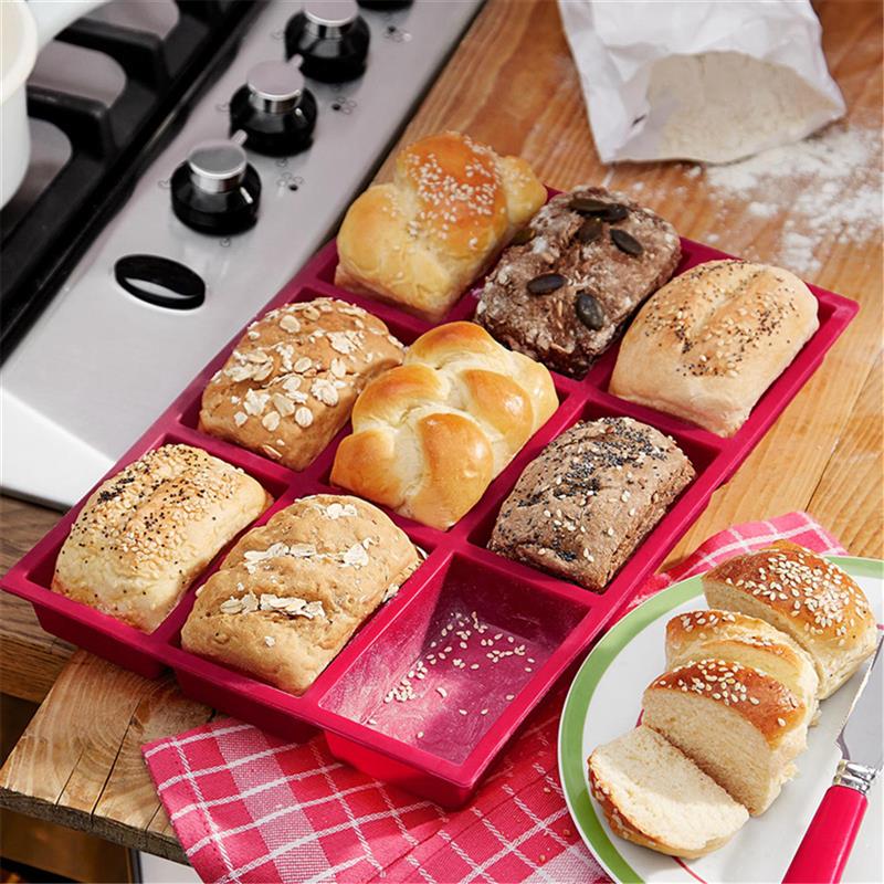 9 Hole Silicone Bread Pan for Mini Loaves by HitMyNeed