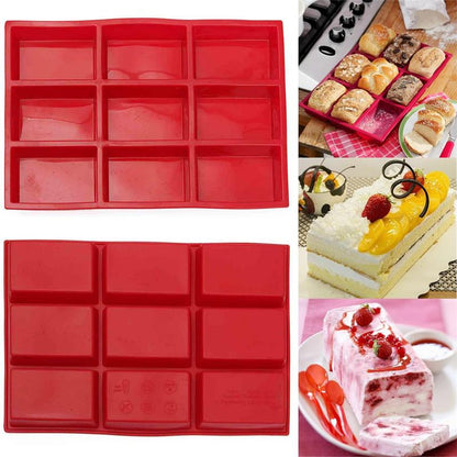 9 Hole Silicone Bread Pan for Mini Loaves by HitMyNeed