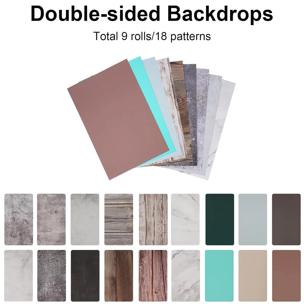 9-in-1 Double-Sided Photography Backdrop Board Kit by HitMyNeed
