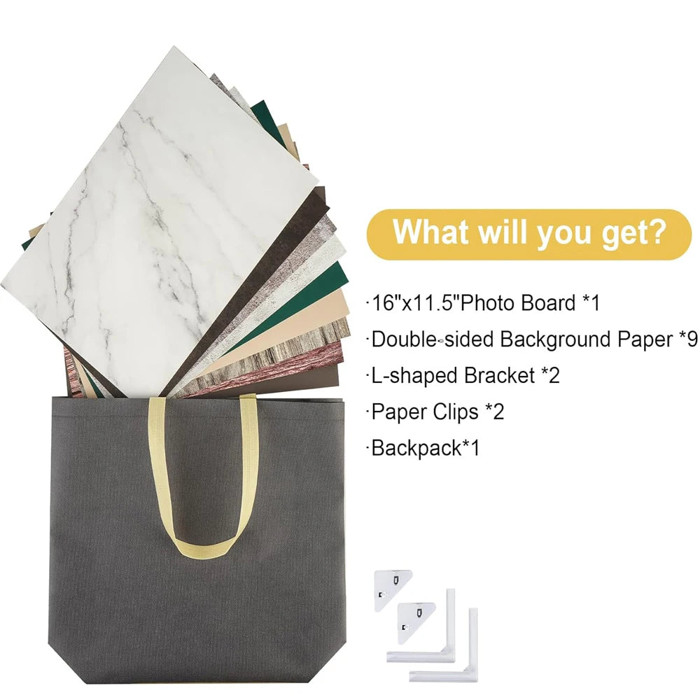 9-in-1 Double-Sided Photography Backdrop Board Kit by HitMyNeed