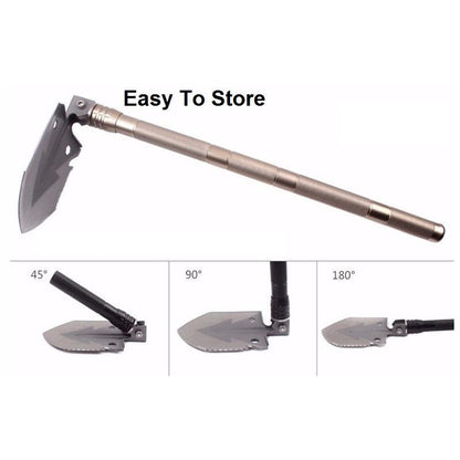9-in-1 Folding Survival Shovel with Multi-Tool Handle by HitMyNeed