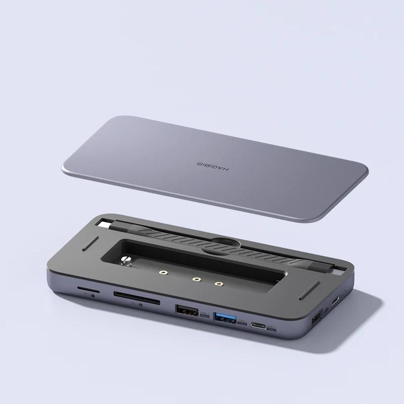 9-in-1 USB-C Hub with M.2 NVMe/SATA SSD Enclosure by HitMyNeed