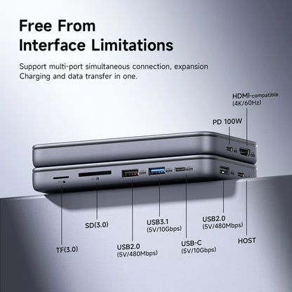 9-in-1 USB-C Hub with M.2 NVMe/SATA SSD Enclosure by HitMyNeed
