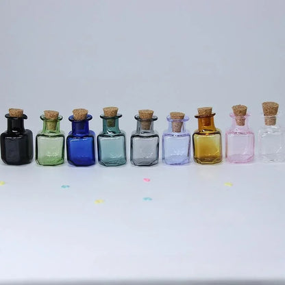 9-Pack Mini Glass Wishing Bottles with Cork Stoppers by HitMyNeed