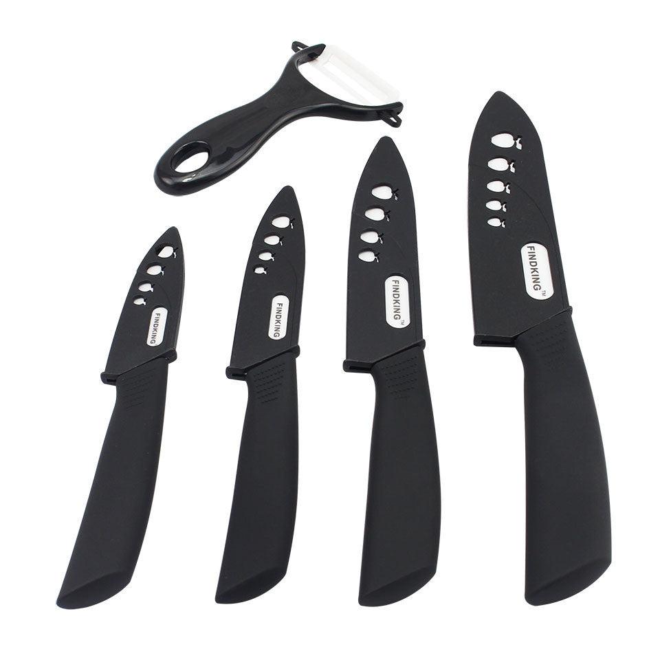 9-Piece Ceramic Knife Set with Peeler & Blade Covers by HitMyNeed