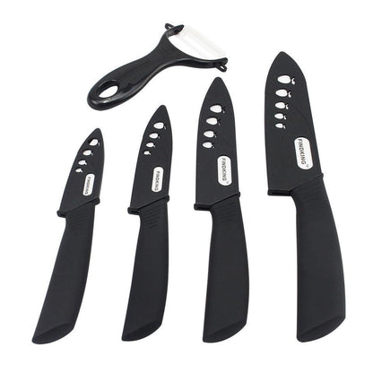 9-Piece Ceramic Knife Set with Peeler & Blade Covers by HitMyNeed