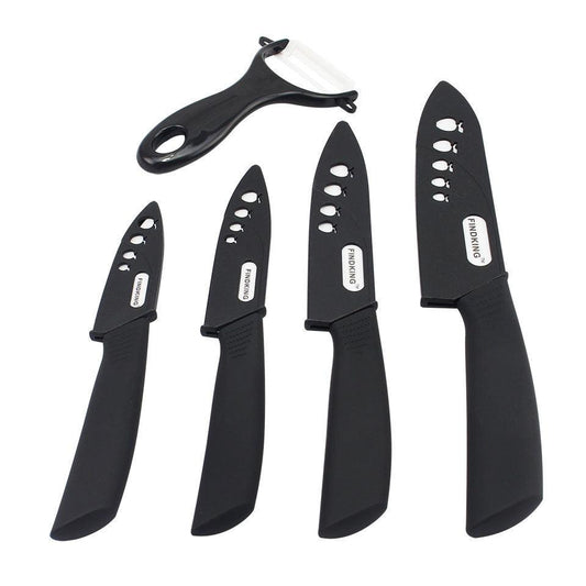 9-Piece Ceramic Knife Set with Peeler & Blade Covers by HitMyNeed