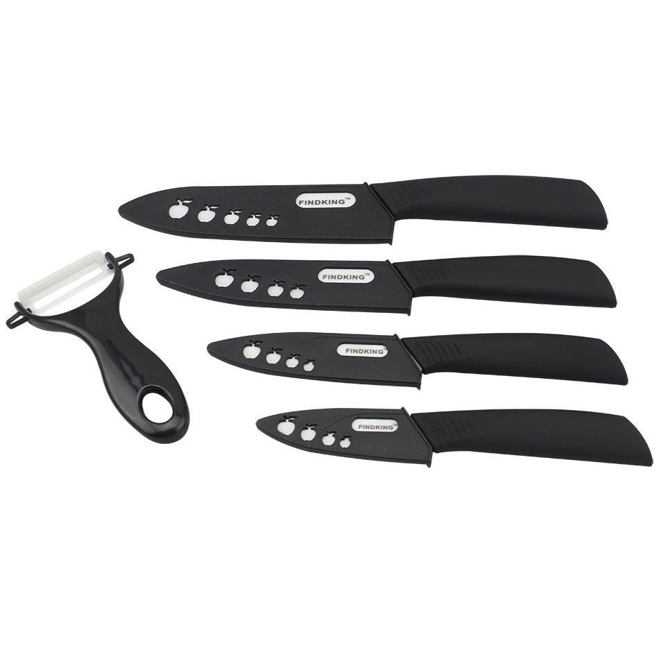 9-Piece Ceramic Knife Set with Peeler & Blade Covers by HitMyNeed