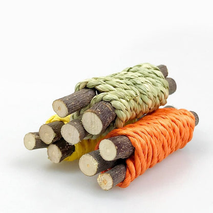 9-Piece Natural Rabbit Chew Toy Set by HitMyNeed