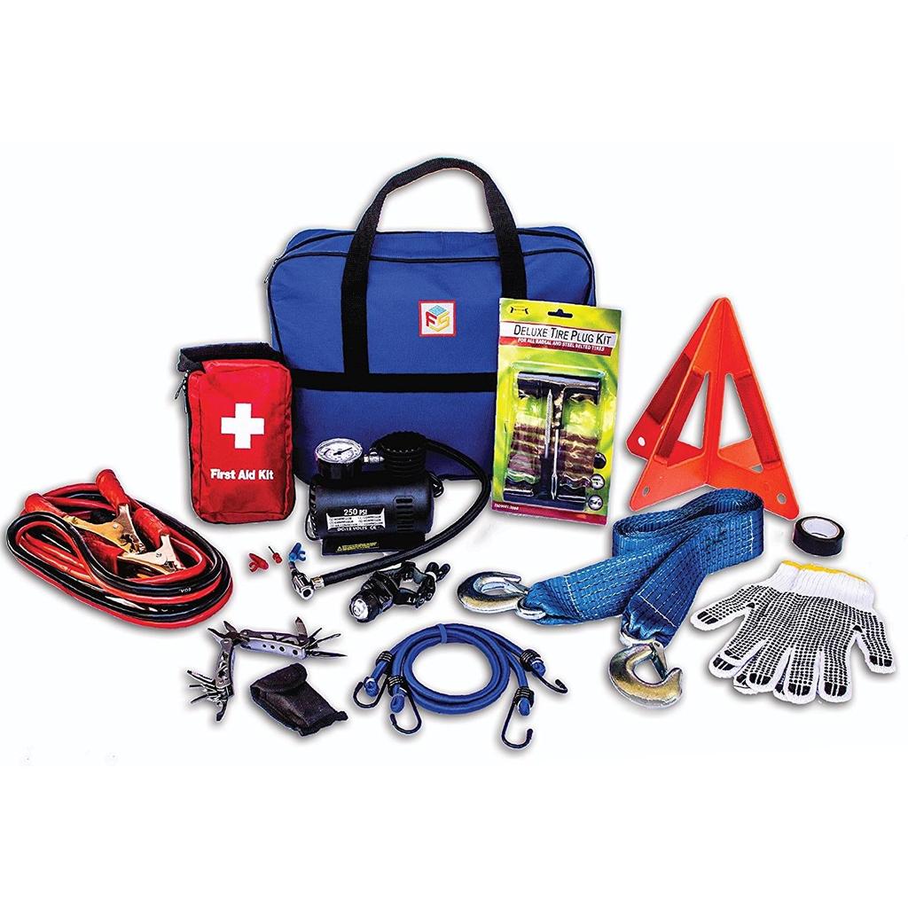 90-Piece Roadside Emergency Kit with Jumper Cables by HitMyNeed