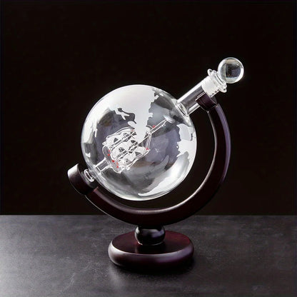 900ML Globe Whiskey Decanter Set with Stand & Glasses by HitMyNeed