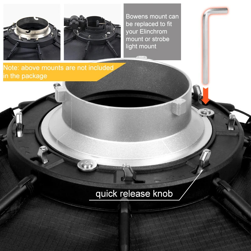 90cm Bowens Mount Octagon Softbox with Grid by HitMyNeed