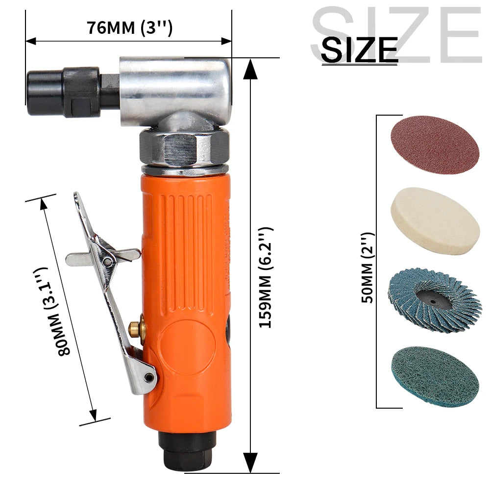 90° Air Angle Die Grinder 1/4" Pneumatic Mini Tool by HitMyNeed