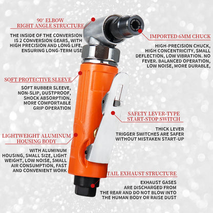 90° Air Angle Die Grinder 1/4" Pneumatic Mini Tool by HitMyNeed