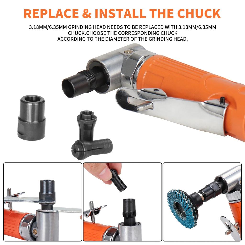 90° Air Angle Die Grinder 1/4" Pneumatic Mini Tool by HitMyNeed