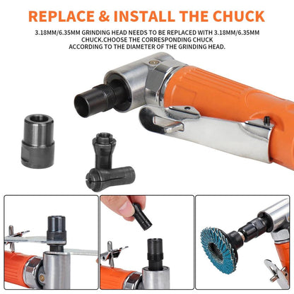 90° Air Angle Die Grinder 1/4" Pneumatic Mini Tool by HitMyNeed