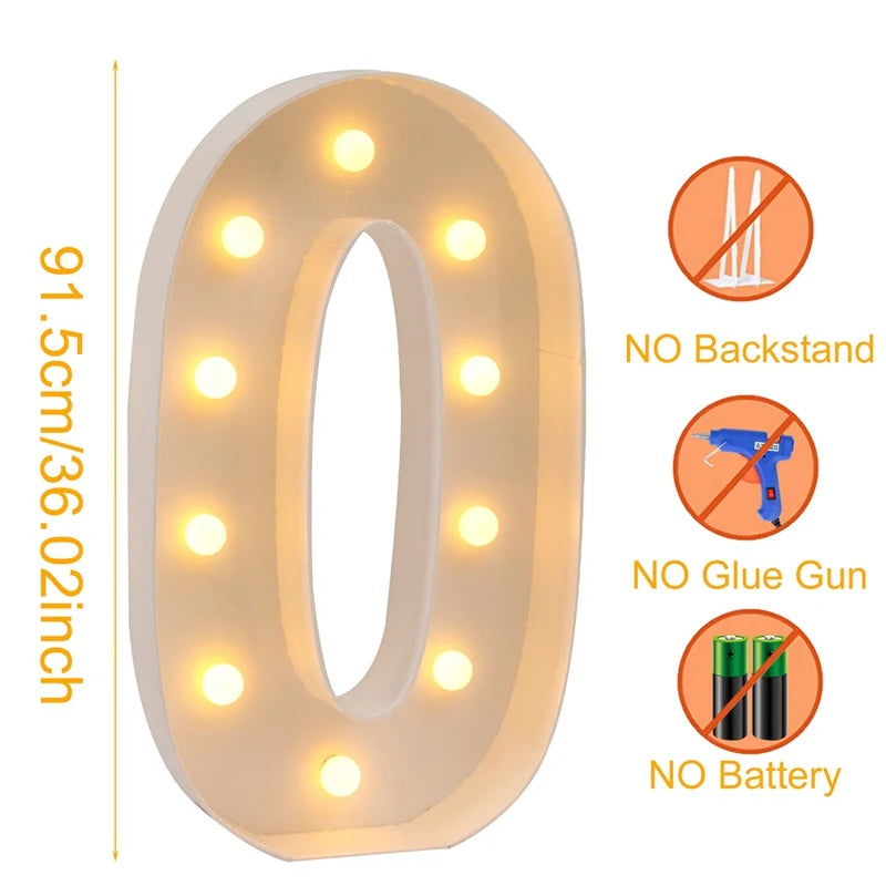 91.5cm Giant LED Light Up Number for Parties 10.0 by HitMyNeed