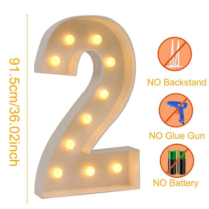 91.5cm Giant LED Light Up Number for Parties 2.0 by HitMyNeed