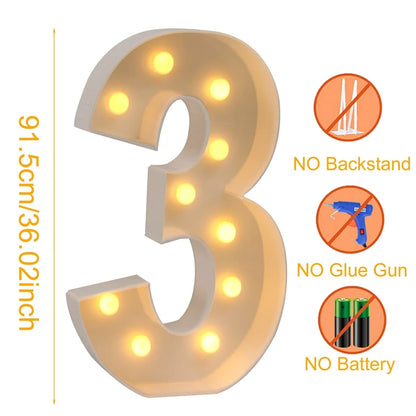 91.5cm Giant LED Light Up Number for Parties 3.0 by HitMyNeed