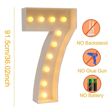 91.5cm Giant LED Light Up Number for Parties 7.0 by HitMyNeed