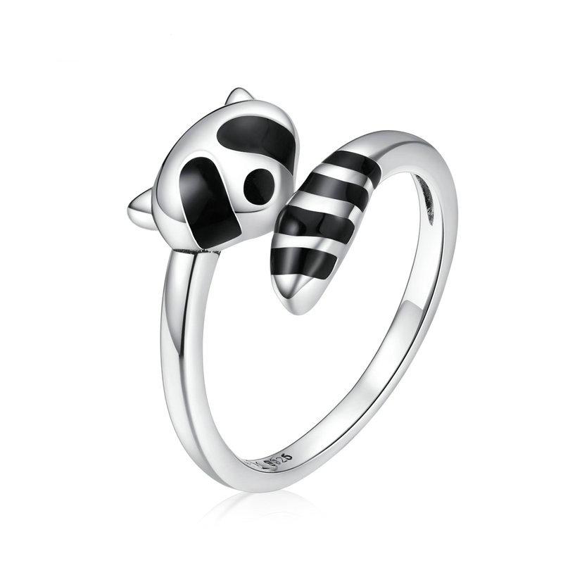925 Sterling Silver Adjustable Raccoon Ring by HitMyNeed