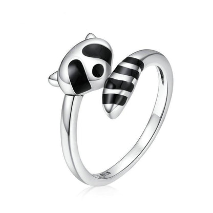 925 Sterling Silver Adjustable Raccoon Ring by HitMyNeed