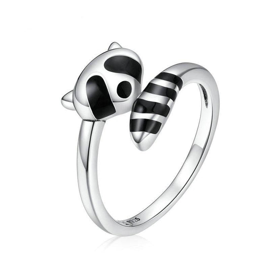 925 Sterling Silver Adjustable Raccoon Ring by HitMyNeed