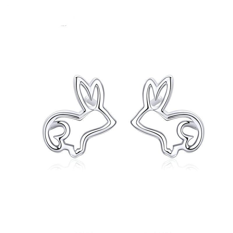 925 Sterling Silver Bunny Stud Earrings by HitMyNeed